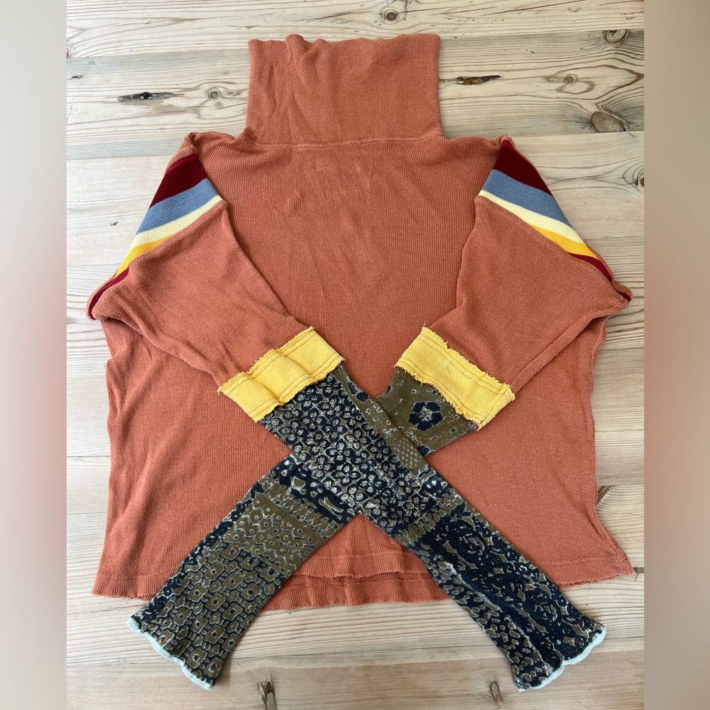 Free People patchwork sweater size M